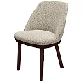Modern Leisure Accent Chair With Textured Fabric Upholstery And Wooden Legs