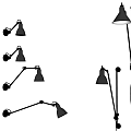 Modern Wall Lamps With Adjustable Metal Arms And Black Silver Shades For Interior Use