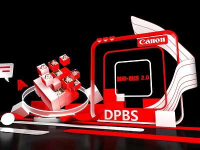 Trendy Photo Check In Spot With DPBS Cannit Magic Cube Red White Design Version 2.0 3d model