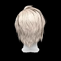 Game and Movie Character White Head With Blonde Short Messy Hairstyle On Black Background