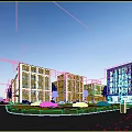 Modern Office Buildings Exterior With Lush Landscaping And Open Spaces