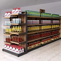 Multi Tiered Retail Display Shelving Stocked With Colorful Bottled And Canned Beverages