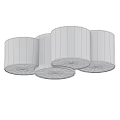 Modern Contemporary Ceiling Light with Black and Gold Cylindrical Shades and LED Lighting Fixture
