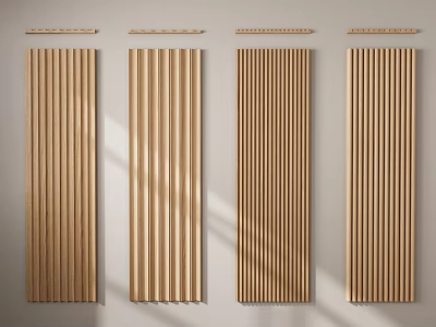 Wooden Vertical Slat Wall Design For Modern Interior Decor And Home Styling 3d model