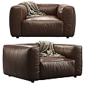 Modern Single Sofa Leather Sofa Casual Chair Casual Sofa Chair 3d model