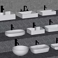 Modern wash basin wash basin counter basin round table basin faucet wash basin 3d model