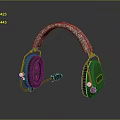 Green Over Ear Headphones With Camouflage Headband And Built In Microphone For High Quality Audio