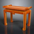 Traditional Wooden Console Table With Carved Legs And Decorative Surface Design