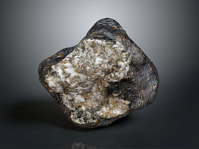 Cosmic Meteorite From Outer Space With Textured Surface For Astronomy Study 3d model