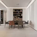 Modern Open Living And Dining Room Interior With TV Wall Bookshelves Sofa Dining Table Chairs
