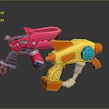 Fun Pink and Yellow Toy Guns with Unique Designs for Kids Household Use