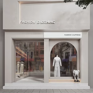 Modern Door Head Clothing Store Door Head Facade 3d model