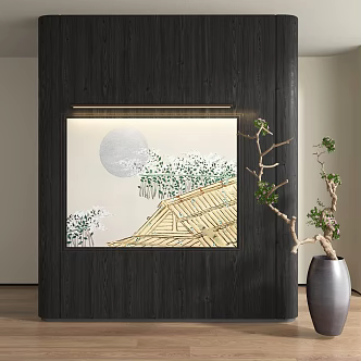 modern abstract oil painting 3d model