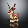 Pixel Art Deer Character With Detailed Antlers And Brown White Design