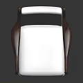 Modern Minimalist White Armchair With Wooden Armrests And Sturdy Wooden Legs