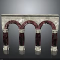 Classical Architectural Scene Component With Arched Design And Marble Columns
