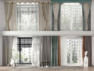 Modern Curtains 3d model