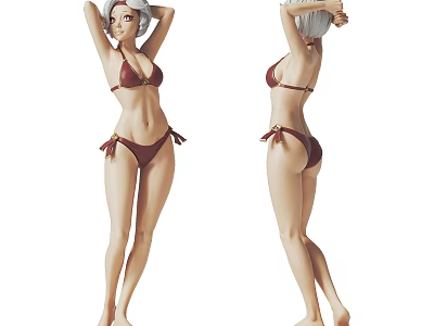 Detailed Carved Female Bikini Sculpture With Front And Back Views 3d model