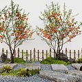 Bluestone Landscape Ting Step Apple Tree Garden Tree Landscape Tree Micro Terrain 3d model