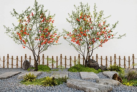 Bluestone Landscape Ting Step Apple Tree Garden Tree Landscape Tree Micro Terrain 3d model