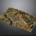 Colorful 3D Topographic Map Showing Mountain Ranges And Terrain Relief