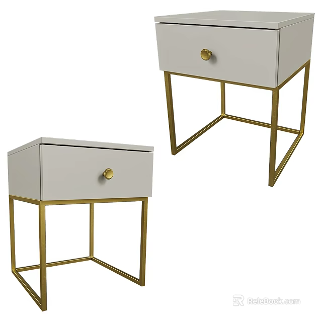 Modern Entryway Console Cabinet Design With White Drawer And Gold Metal Legs For Living Room 3d model 