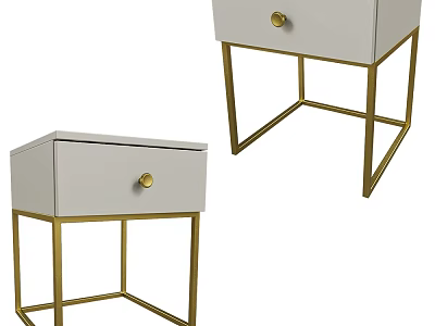 Modern Entryway Console Cabinet Design With White Drawer And Gold Metal Legs For Living Room 3d model