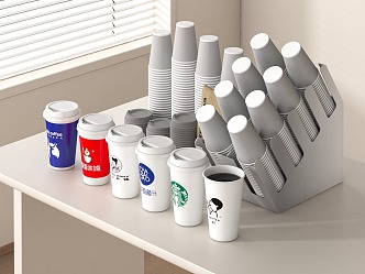 Paper cup holder combination 3d model