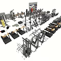 Diverse Sports Equipment With Dumbbells Treadmills Weight Benches And Training Gear
