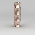 Modern Metallic Storage Locker with Vertical Stacked Compartments and Sleek Design