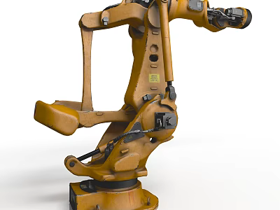 Intelligent Robotic Arm For Industrial Automation With Yellow Mechanical Structure 3d model