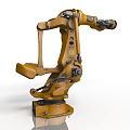 Intelligent Robotic Arm For Industrial Automation With Yellow Mechanical Structure 3d model