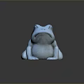 White Frog Sculpture With Smooth Glossy Surface On Dark Display Background