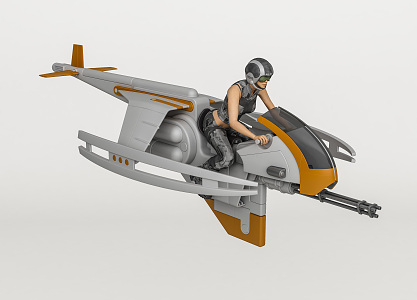 Modern fighter futuristic sci-fighter 3d model