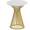 Modern Coffee Table With White Marble Top And Gold Metal Frame Design