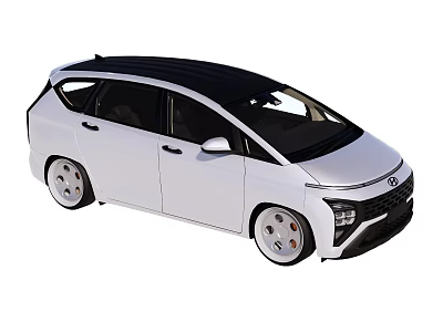 White MPV Car With Black Roof Modern Design White Wheels And Red Brake Calipers 3d model