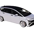 White MPV Car With Black Roof Modern Design White Wheels And Red Brake Calipers