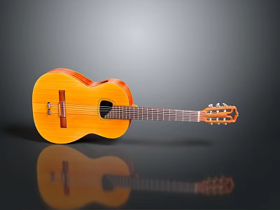 High Quality Wooden Acoustic Guitar with Classic Design and Smooth Surface Finish 3d model