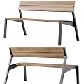 Modern Wooden Outdoor Benches With Black Metal Legs And Simple Design