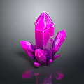 Vibrant Purple Geometric Crystal Cluster Isolated on Dark Background with Reflective Surface