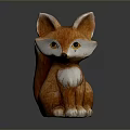 Cartoon Fox Game Character With Orange White Fur Sitting Pose Large Ears And Bushy Tail