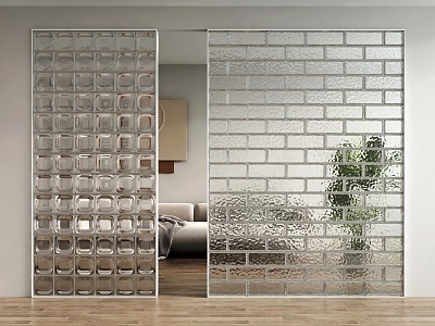 Modern glass brick glass brick partition 3d model