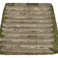 Outdoor Stone Stairs With Weathered Stone Steps And Moss Covered Edges