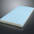 Light Blue Quilted Mattress With Beige Border Soft Comfortable Sleep Essential 3d model