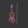 Classic Wooden Violin With Bow As Practical Living Item Featuring Smooth Design