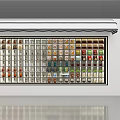 Modern Vending Machine With Various Products In Transparent Compartments And Digital