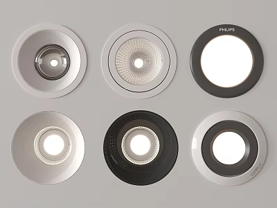 Modern Downlights and Spotlights With Various Round Design Styles For Home Interior 3d model