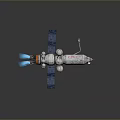 Advanced Spacecraft With Multiple Spherical Modules Blue Solar Panels And Thrusters 3d model