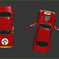 Red Race Car Models With Number 21 Open Hood And Doors Showcasing Interior