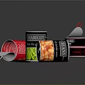 Assorted Canned Food Containers With Open Lids and Green Beans